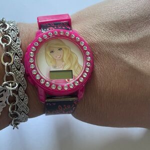 MATTEL women's BARKD174 Barbie Digital‎ Display Quartz Black pink plastic Watch